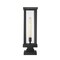 Z-Lite Glenwood 1 Light Outdoor Pier Mounted Fixture, Black & Clear 586PHBS-SQPM-BK - alternate 5